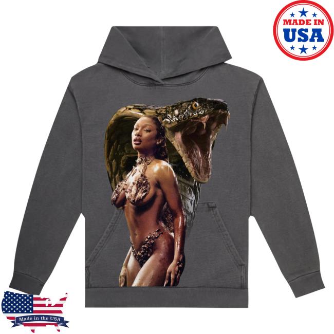 Official Megan Thee Stallion Merch Store Cobra Cover Crewneck Grey Megan Thee Stallion Clothing Shop MeganTheeStallion