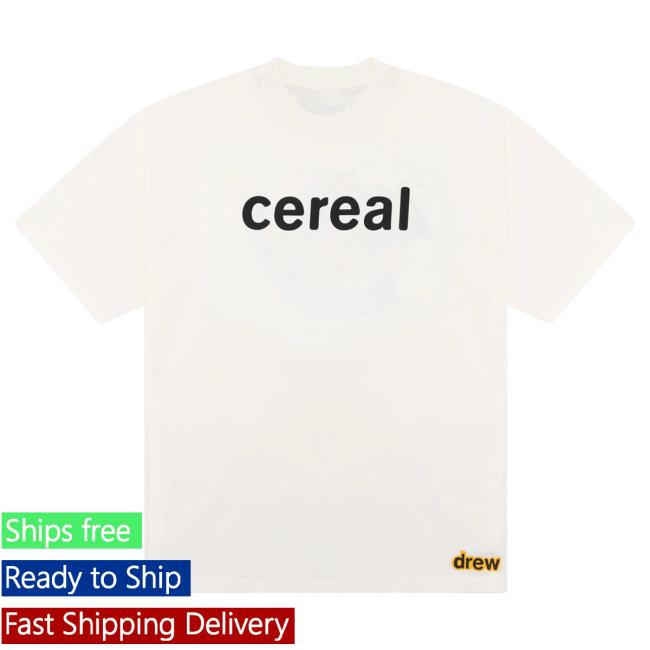 Official Drew House Merch Store Shop Mmmmm, Cereal Ss T-Shirts Off WhiteDrewHouse Apparel Clothing