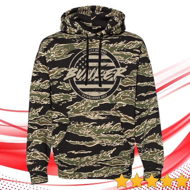 Official Merch Bunker Branding Co. Bunker Tiger Camo Hooded Sweatshirt BunkerBranding
