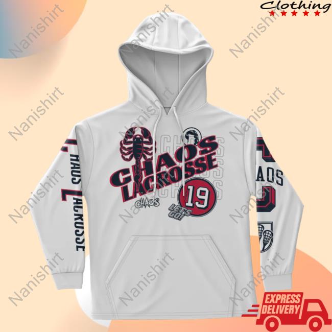 Official Premier Lacrosse League Shop Chaos All Over Print Pullover Hoodie