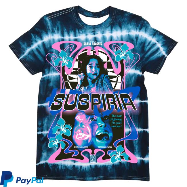Official Studiohouse Designs Merch Store Suspiria Flowers Tiedye Popover Shirt Living Dead (Blue) Studiohouse Designs Apparel Clothing Shop StudiohouseDesigns