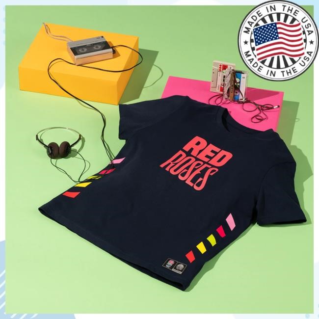 Official Spice Girls Merch Store Red Roses x Spice Girls Fitted Navy Top Shirt - Womens