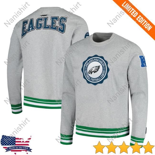 Official PhiladelphiaEagles Clothing Merch Store Shop New Era Kelly Green Philadelphia Eagles Big & Tall Throwback Colorblock Sweatshirt