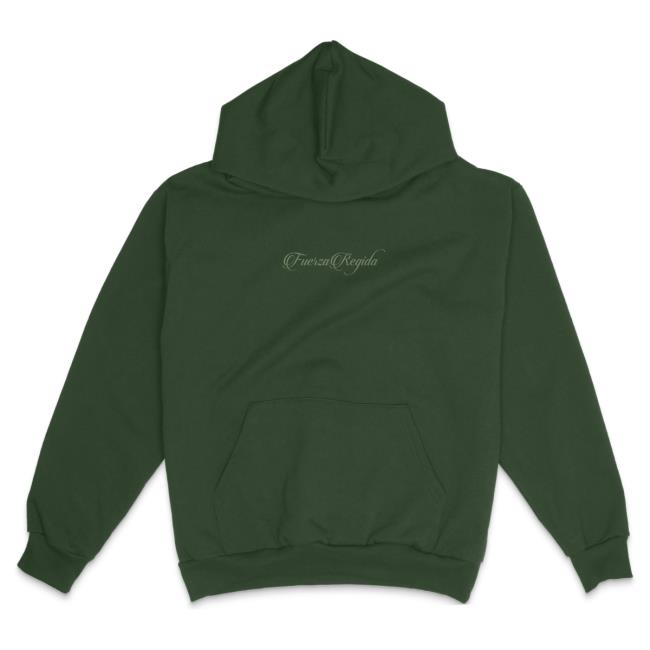 Official Fuerza Regida Merch Store Fuerza Regida Script Heavyweight Sweatshirt - Green Fuerza Regida Clothing Shop FuerzaRegida