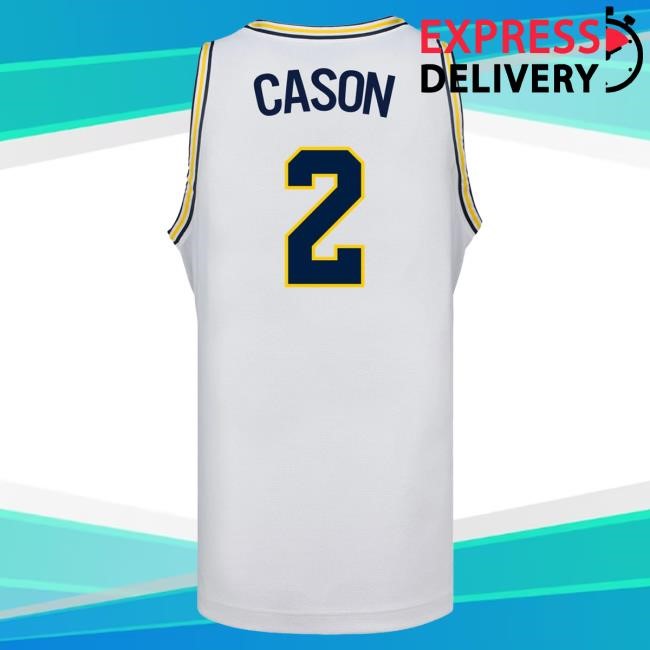 Michigan Wolverines #2 L.J Cason Student Athlete White Basketball Jersey Tees | The M Den Official Merch Store Shop