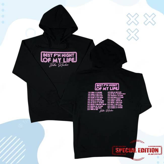 Official Bebe Rexha Hello Merch Store Best F*N Night Of My Life Tour Bebe Rexha Tour Black Pull Over Hoodie BebeRexha Hellomerch