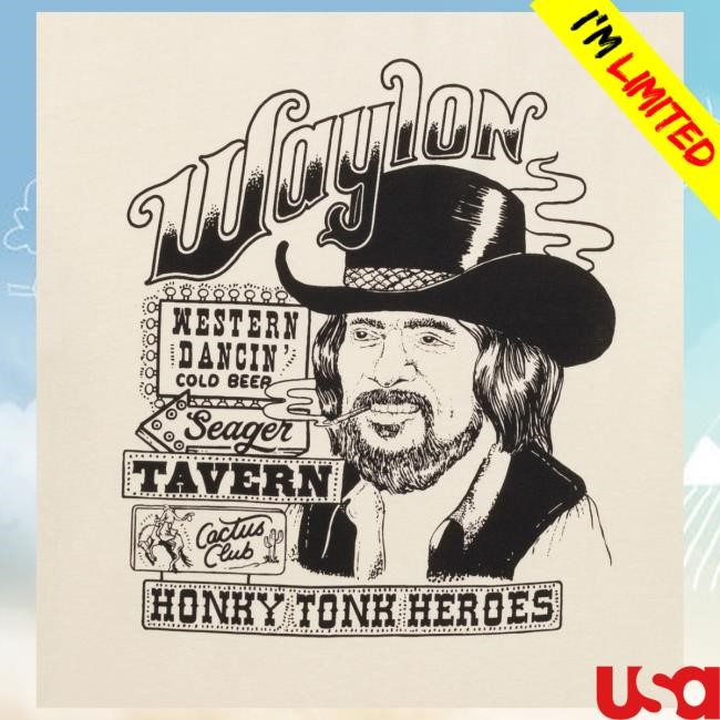 Official Seager Clothing Store Shop Seager Seager x Waylon Jennings Honky Tonk Attractive Shirt Vintage White Seagerco