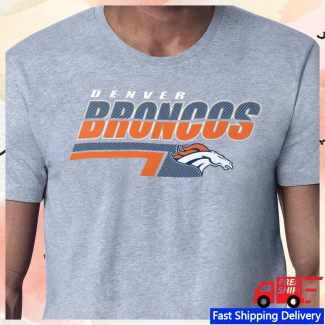 Official Denver Broncos Store Men's Starter Navy Denver Broncos Logo Push Graphic Tee DenverBroncos