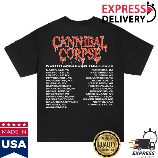 Official Cannibal Corpse Shop Graveside 2025 Tour Hot Shirt (Black)