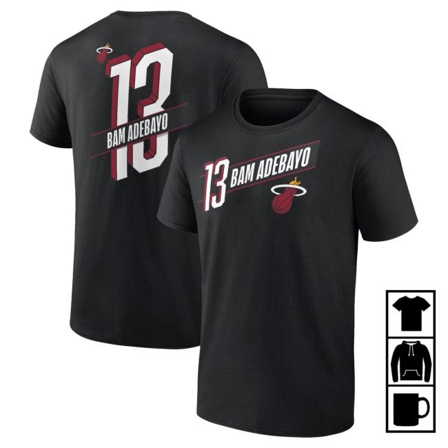 Miami Heat Bam Adebayo NBA Basketball Full-Court Press Tee NBA Basketball Print Adebayo Miami Heat Full-Court Press Tee