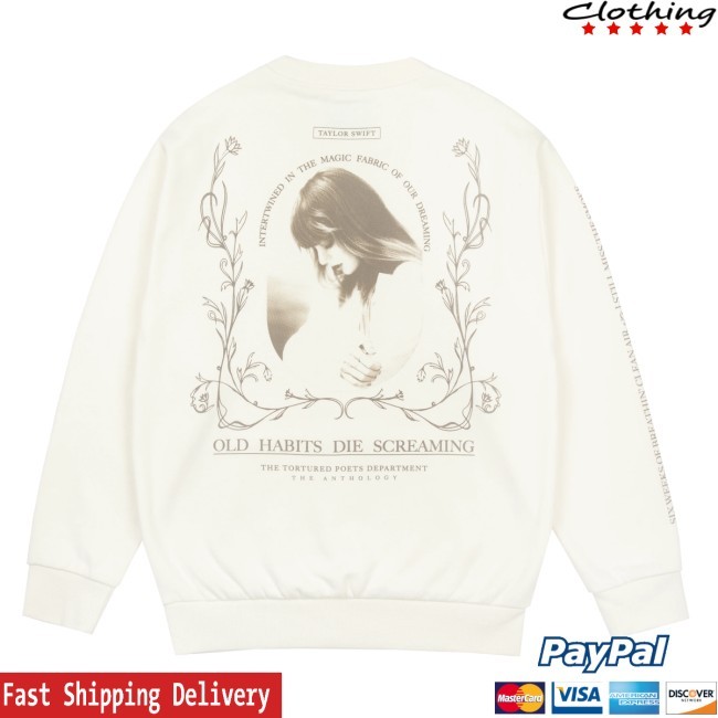 Store.Taylorswift Old Habits Die Screaming Kanga Pocket Crewneck