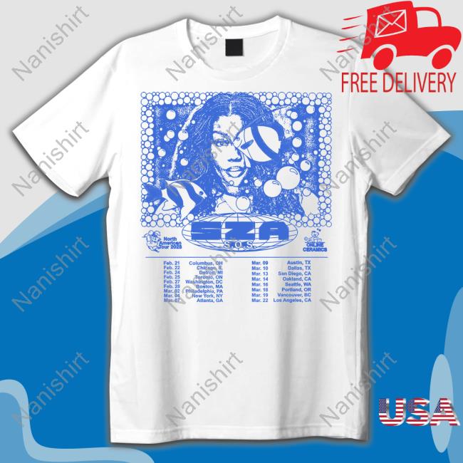 Official Sza Sos Tour Sza White Sos North America Tour Tee