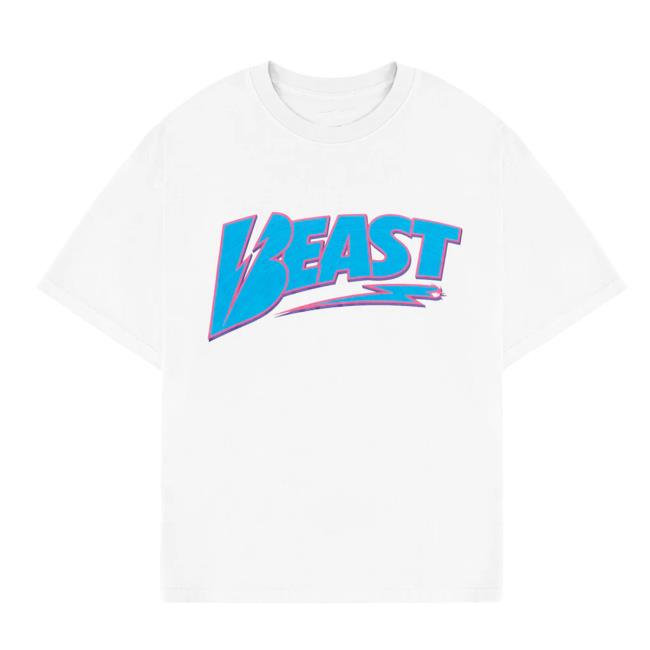 Mr Beast Merch 3D Bolt White Sweatshirt