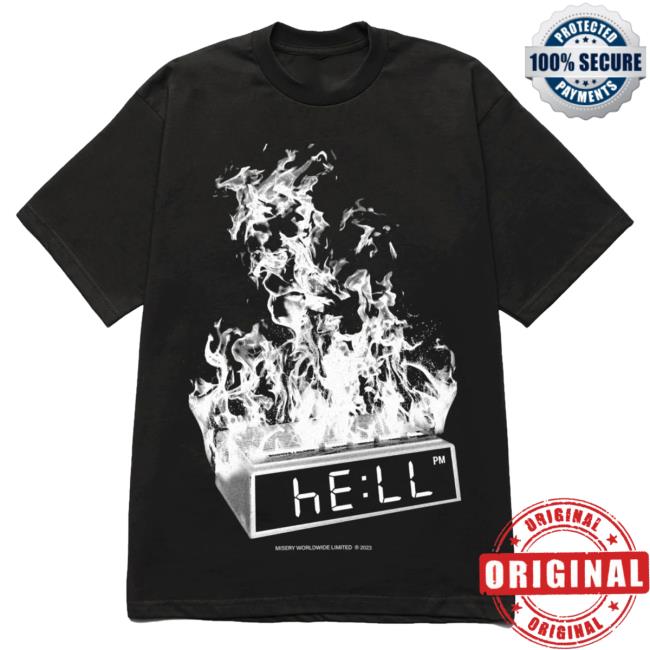 Official Misery Worldwide He:LL Graphic Print Black Hot Shirt