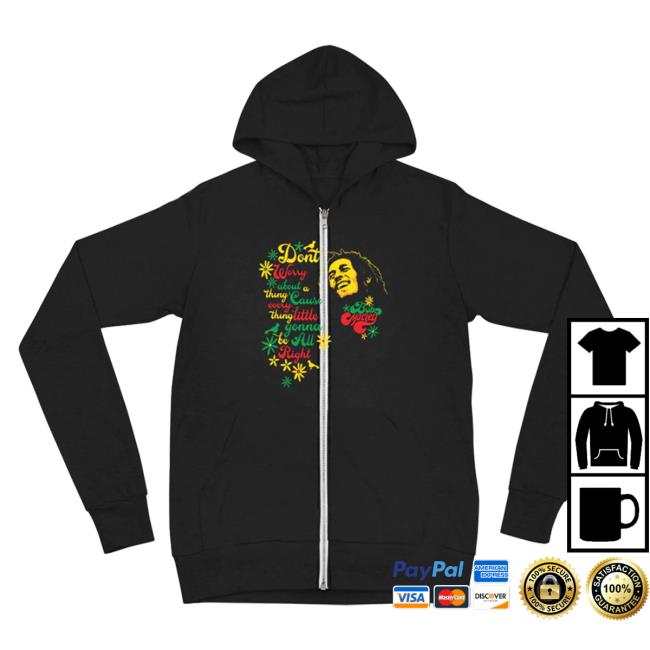 Official Bob Marley Merch Store Shop Bob Marley Three Little Birds Zip Up Attractive Hoodie