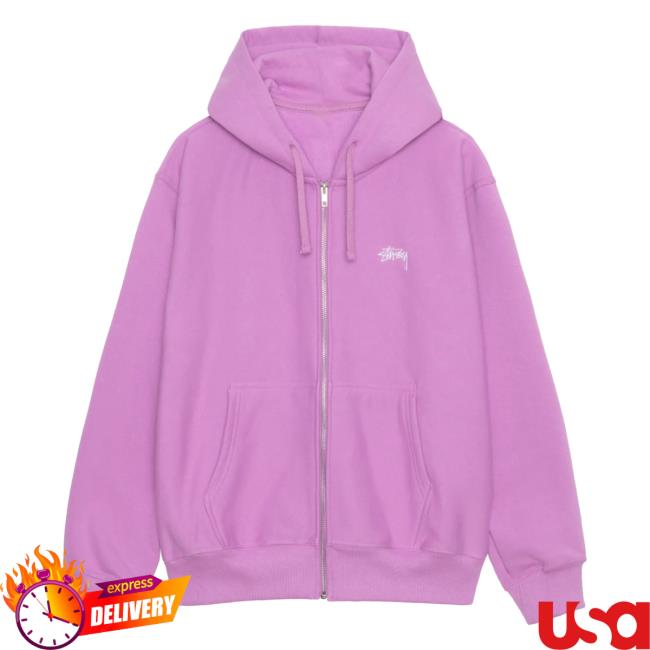 Official Stussy Clothing Store Shop Merch Stock Logo Zip Up Crew neck Violet Apparel