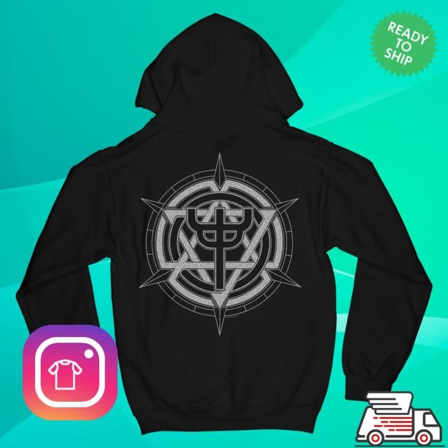Official Judas Priest Invincible Shield Silver Metallic Zip Popover Hoodie