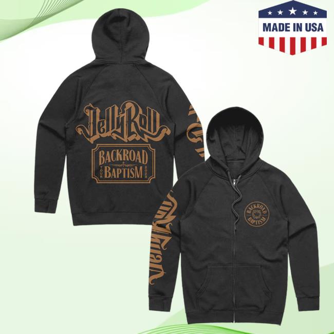 Official Jelly Roll Apparel Clothing Shop Merch JellyRoll Backroad Baptism Zip Up Hood Jellyroll615 Store