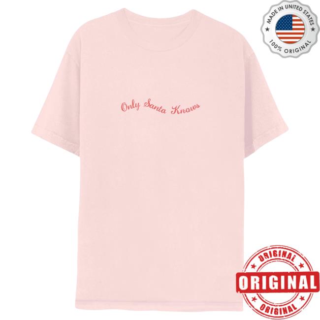 Official Merch Bar Delta Goodrem Only Santa Knows Hooded Sweatshirt Light Pink MerchBar