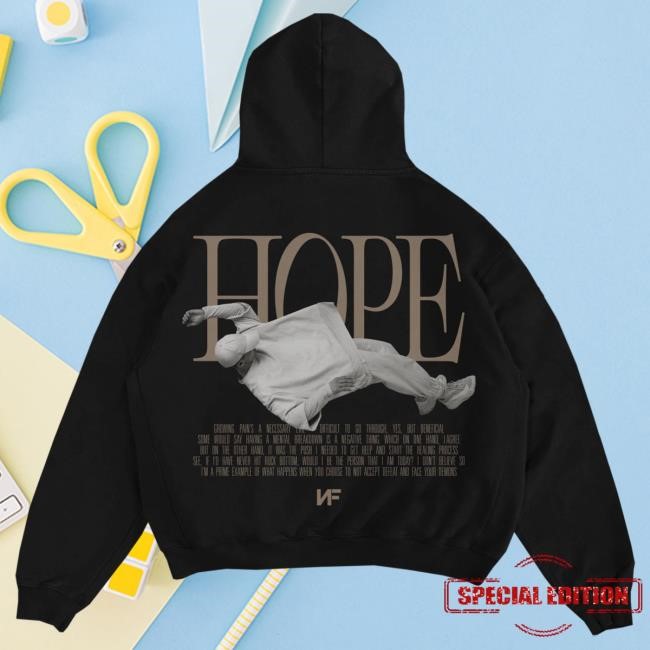 Official Nf Merch Premium Heavyweight Black "HOPE" Crewneck