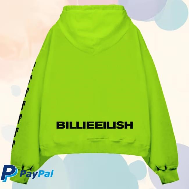 Official Billie Eilish Merch Store Repeat Blohsh Green Hoodie BillieEilish