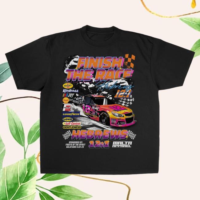 Official Malta Apparel Clothing “Finish The Race” Garment Dyed Shirt - Black