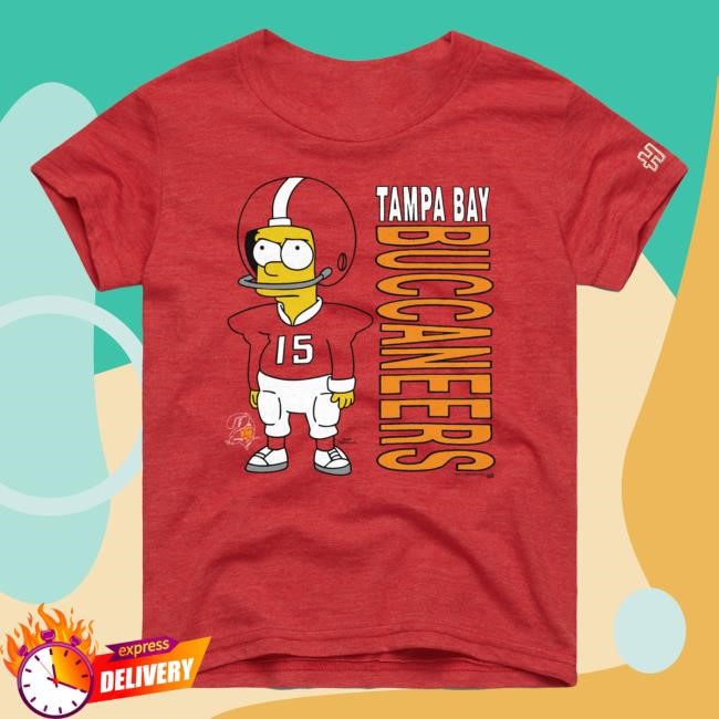 Official Tampa Bay Buccaneers Homage x The Simpsons Youth Top Shirt - Red