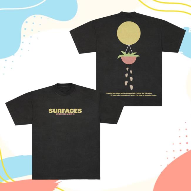 Official Merch Bar Surfaces Store Where The Light Is Tracklist Black Attractive Hoodie MerchBar Shop