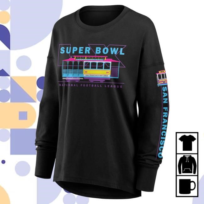 Official NFL Super Bowl LX Fanatics Trolley Car Long Sleeve T-Shirt