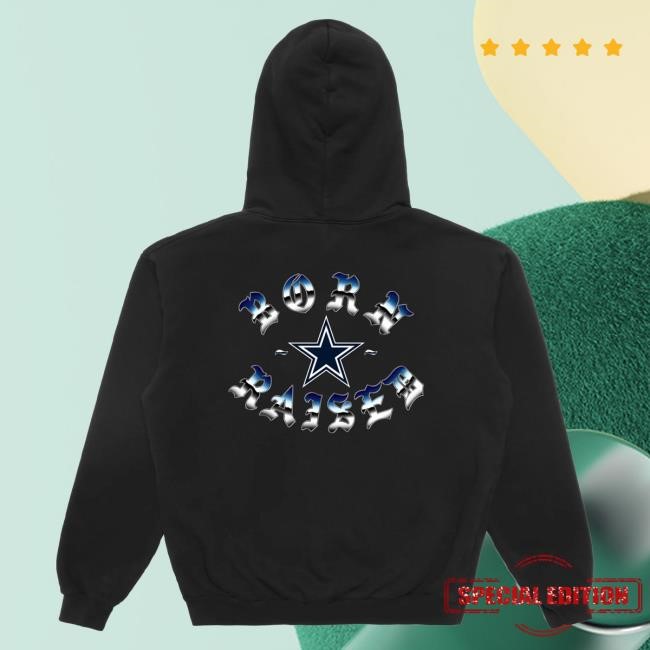 Official Born X Raised Merch Store Shop Born X Raised + Dallas Cowboys Metal Rocker Pull Over Hoodie: Black BornxRaised