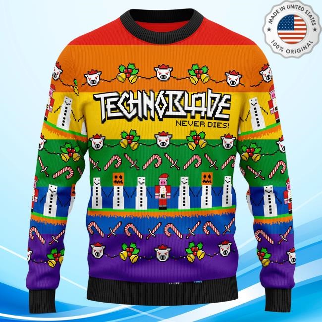 Official Technoblade Merch Store Technoblade Holiday Popover Sweatshirt (Pride Edition)