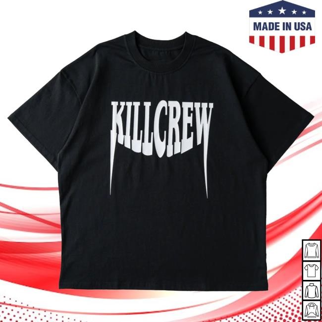 Official Kill Crew Apparel Clothing Oversized "Fangs" Tee - Black / White KillCrew Shop