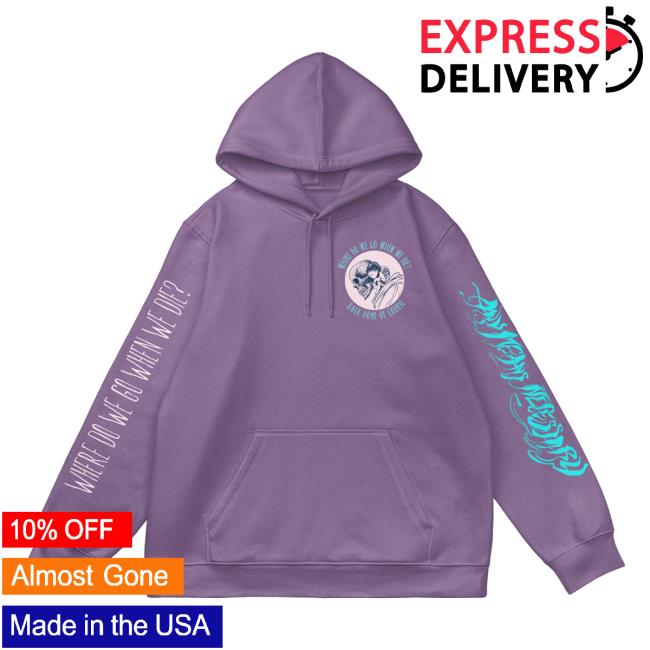 Official Any Means Necessary Clothing Where Do We Go When We Die? Back Home Of Course Crewneck Sweatshirt Lavender