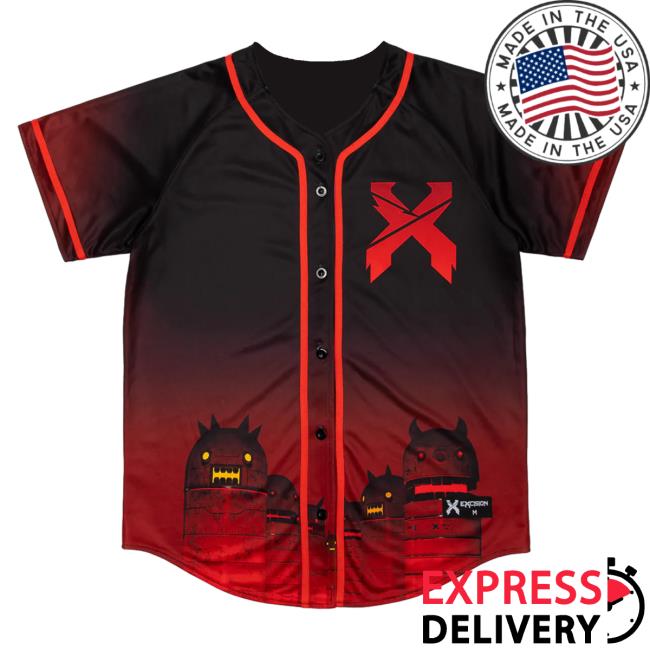 Official Excision Merch Home Robot Baseball Jersey T-Shirts (Red)