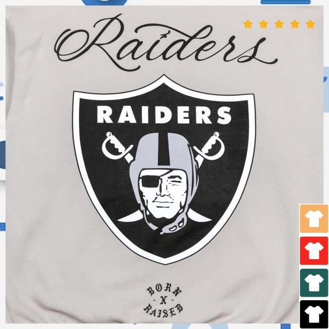 Official Born X Raised Merch Store Born X Raised + Raiders Fine Line Popover Hoodie: Silver Popover Hoodie By Bxr Sport + NFL