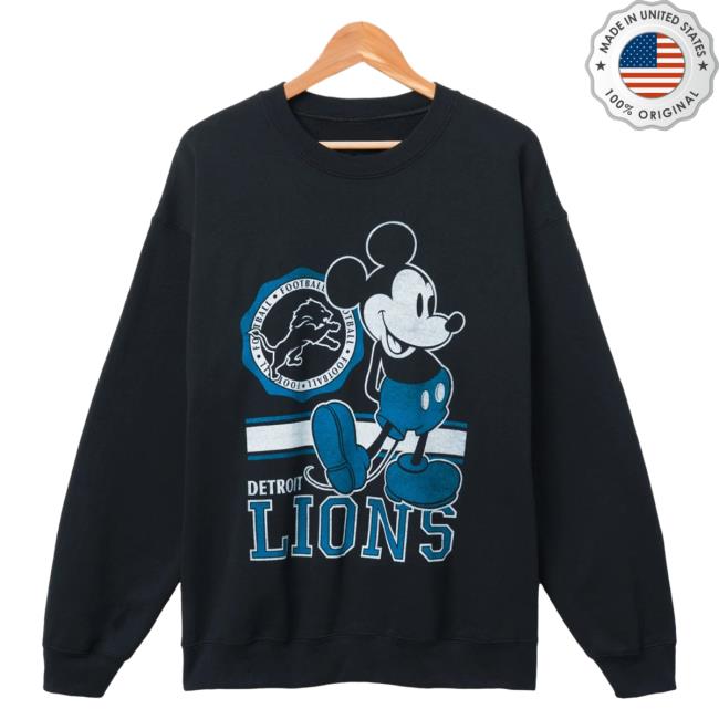 Official Junk Food Apparel Clothing Store Shop Junkfoodclothing Detroit Lions Footbal Logo Mickey Mouse Hoodie