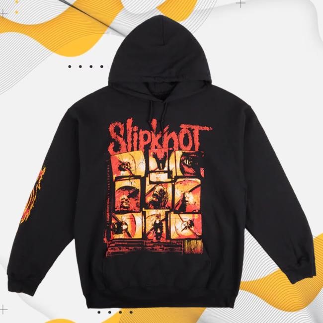 Slipknot 9 Square Hoodie (Black) Slipknot Merch Store Shop Official