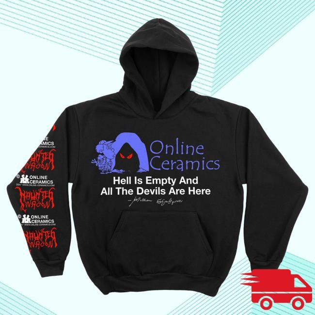 Official Online Ceramics Shop William Shakespeare Black Hooded Sweatshirt