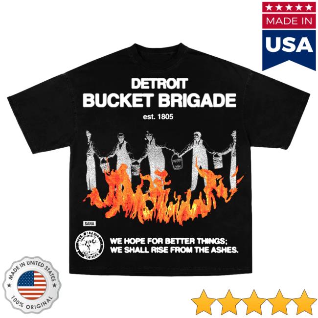 Official Sana Detroit Red Wings Sana Detroit Bucket Brigade Shirts - Vintage Black