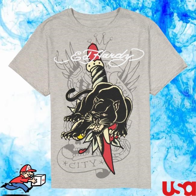 Official Ed Hardy Merch Store Shop Ed Hardy Panther Dagger Tshirt EdHardy