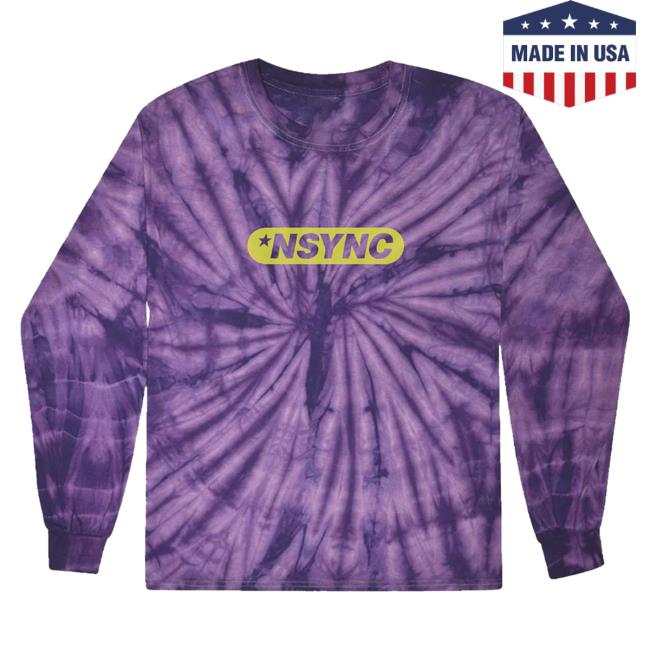 Official Nsync Apparel Clothing Store Shop Merch 2023 Nsync Logo Tie Dye Long Sleeve New Shirt