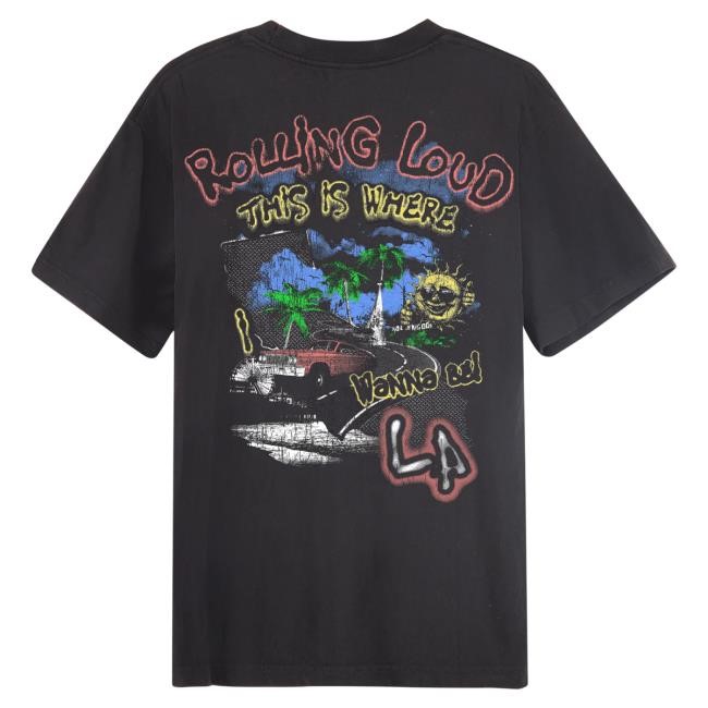 Official Rolling Loud Merch Store Shop Rolling Loud RL LA 25 Wanna Be Black Edge T Shirt RollingLoud