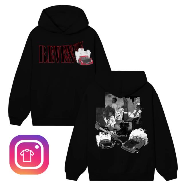 Official 999 Club Juice Wrld Merch Store Revenge Burnout Shirt Red/Black 999Club Clothing JuiceWrld