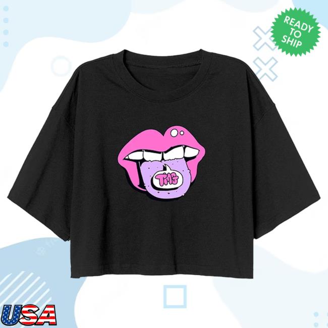 Official Tmg Studios Merch Brooke And Connor Tmg Tongue Black Crop Top Tee