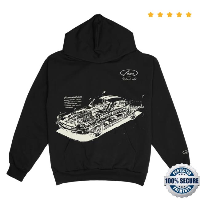 Official Sana Detroit Red Wings Sana Detroit '67 Mustang Pullover Hoodie - Black