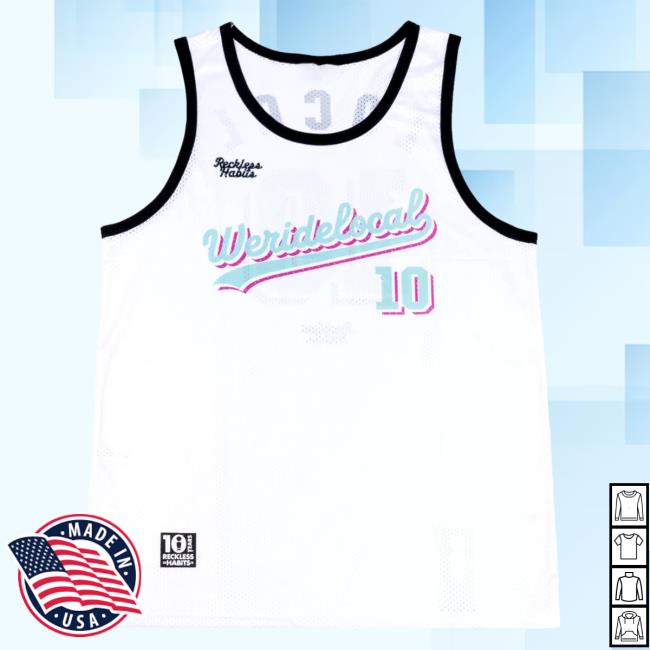 Official We Ride Local Team White Basketball Jersey Tank Shirt