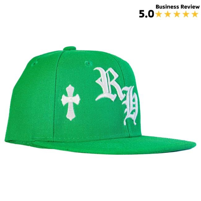Official Rancho Humilde Merch Store Rancho Humilde "RH" Green Crosses Cap