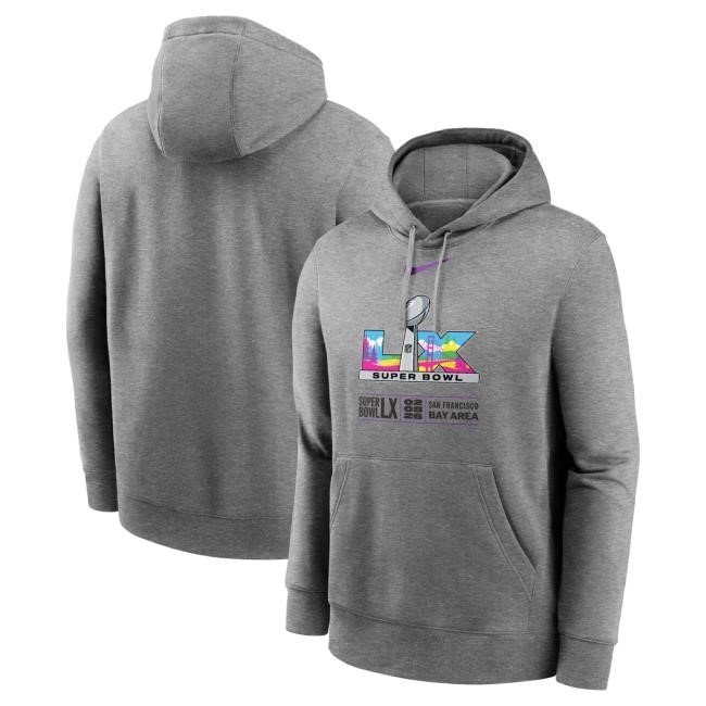 2026 Super Bowl LX NFL Football NFL Nike Gray Club Hoodie