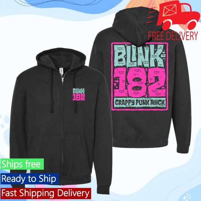 Official Blink 182 Merch Wall Zip Hoodie