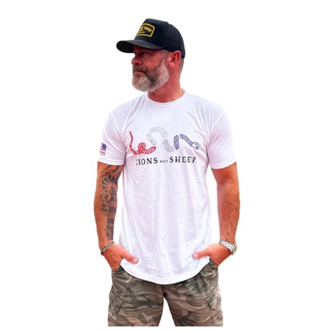 Official Lions Not Sheep Lions Not Sheep Join Or Die Rwb Shirt